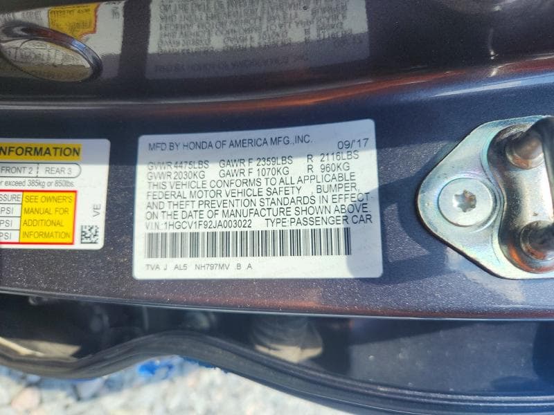 2018 HONDA ACCORD TOURING 12