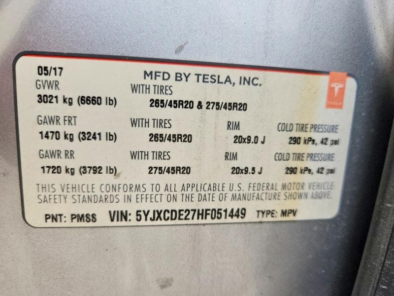 2017 TESLA MODEL X 12