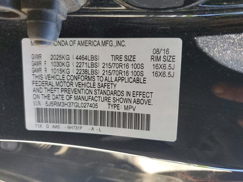 2016 HONDA CR-V LX 13
