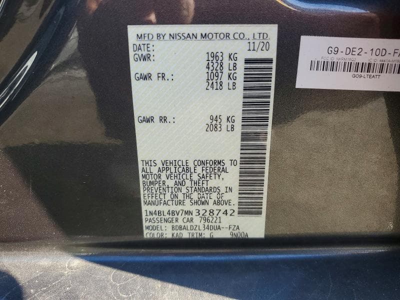2021 NISSAN ALTIMA S 12