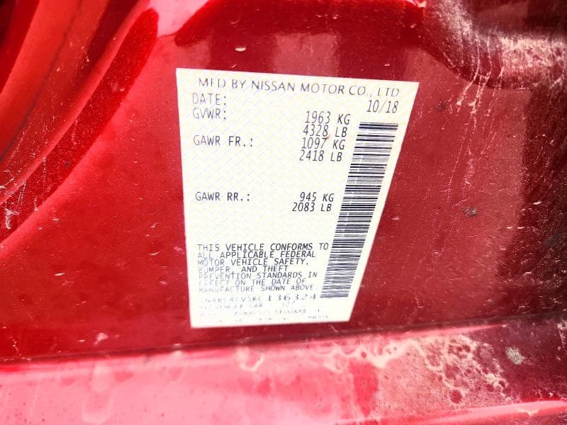2019 NISSAN ALTIMA SR SR 13