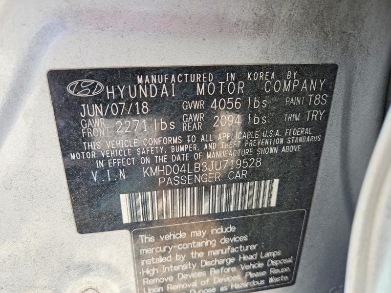 2018 HYUNDAI ELANTRA SPORT 13