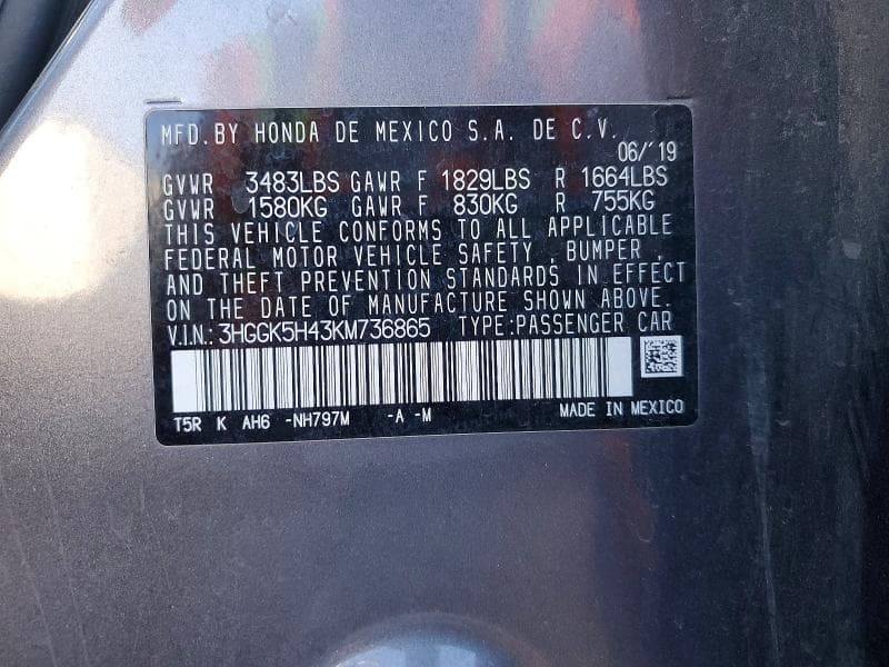 2019 HONDA FIT LX 13