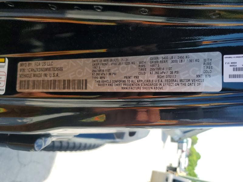 2021 JEEP WRANGLER UNLIMITED SPORT 14