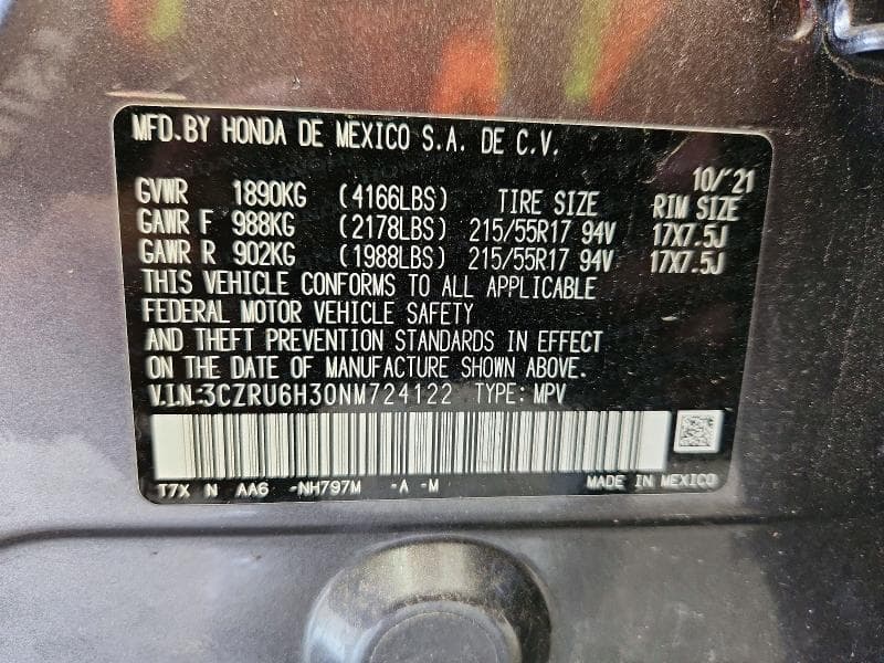 2022 HONDA HR-V LX 12