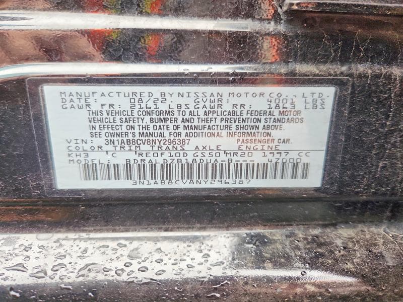2022 NISSAN SENTRA SV SV 12