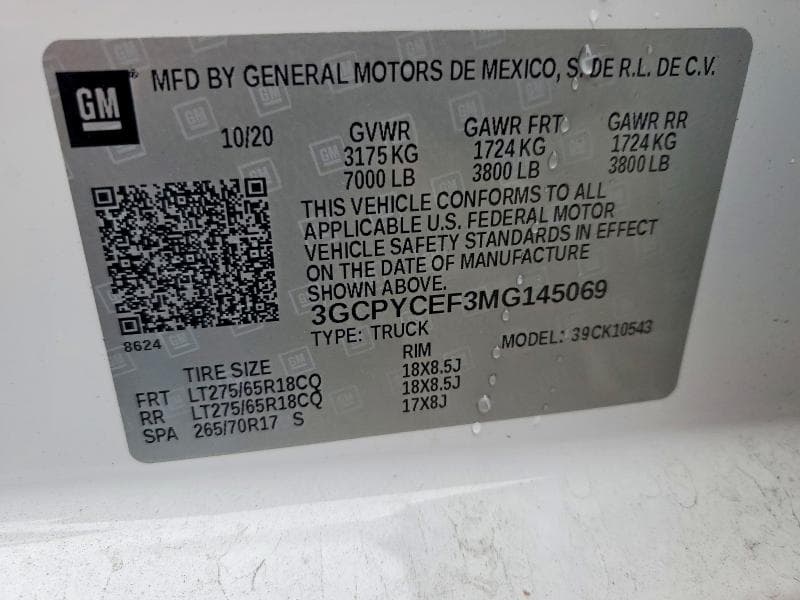 2021 CHEVROLET SILVERADO K1500 TRAIL BOSS CUSTOM 12