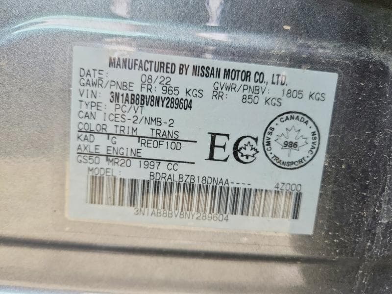 2022 NISSAN SENTRA S S 12