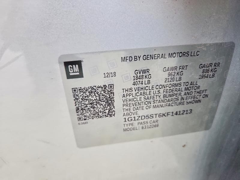 2019 CHEVROLET MALIBU LT 12