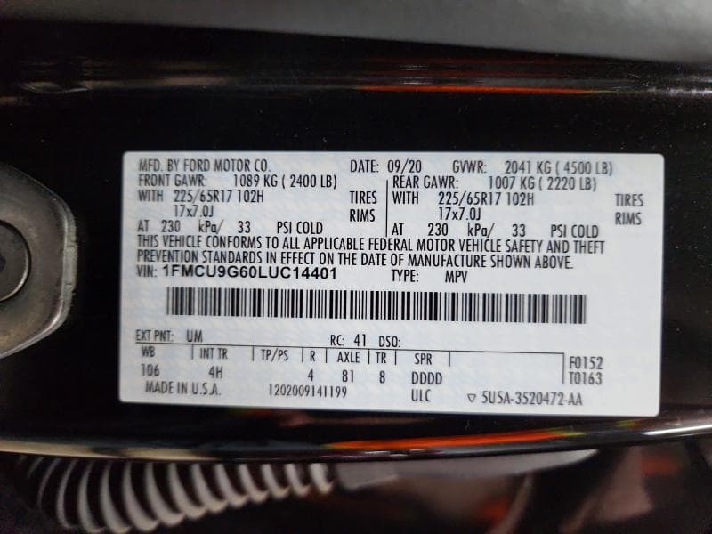 2020 FORD ESCAPE SE SE 13