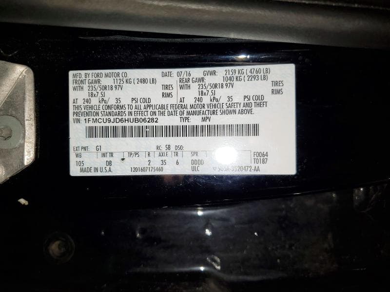 2017 FORD ESCAPE TITANIUM TITANIUM 13