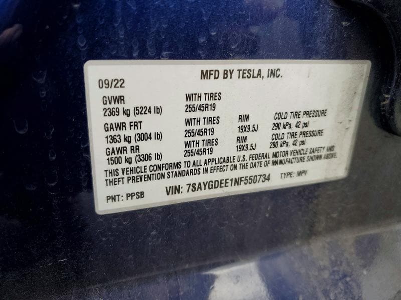 2022 TESLA MODEL Y 12