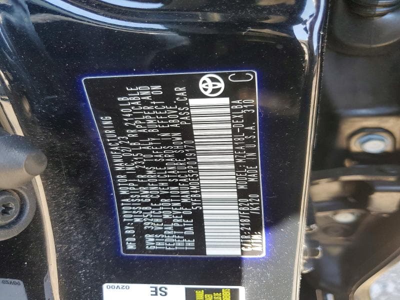2023 TOYOTA COROLLA LE LE 12