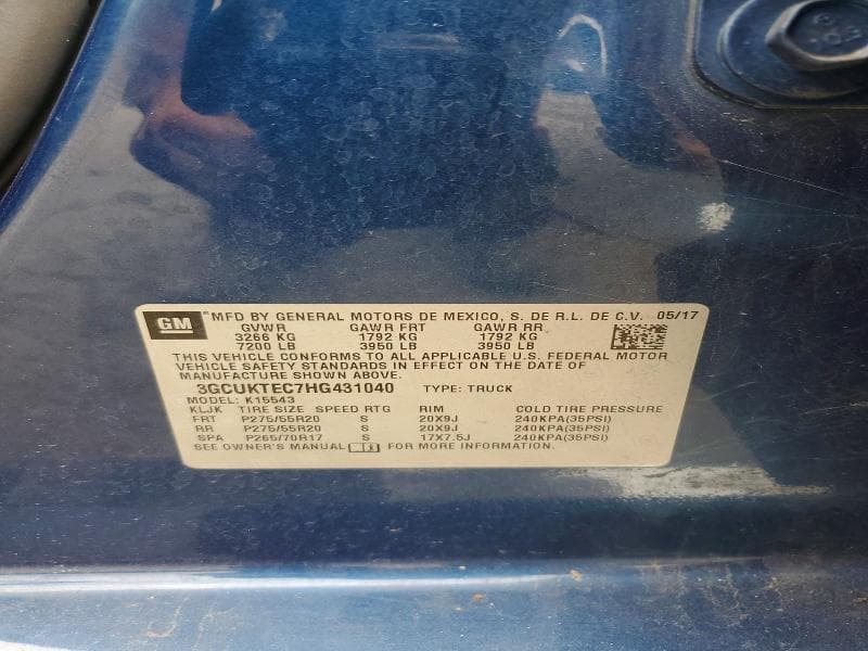 2017 CHEVROLET SILVERADO K1500 HIGH COUNTRY 12