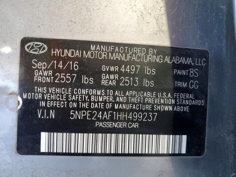 2017 HYUNDAI SONATA SE 12