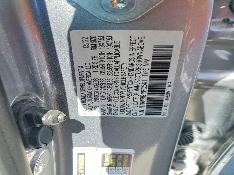 2022 HONDA CR-V TOURING TOURING 13