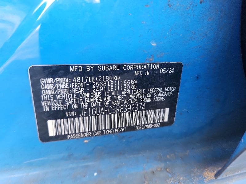 2024 SUBARU IMPREZA SPORT 12