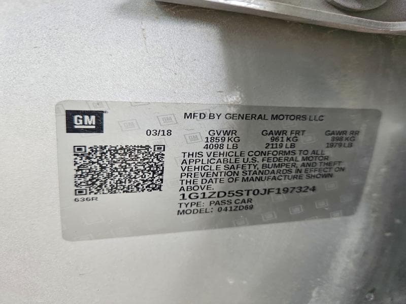 2018 CHEVROLET MALIBU LT 12