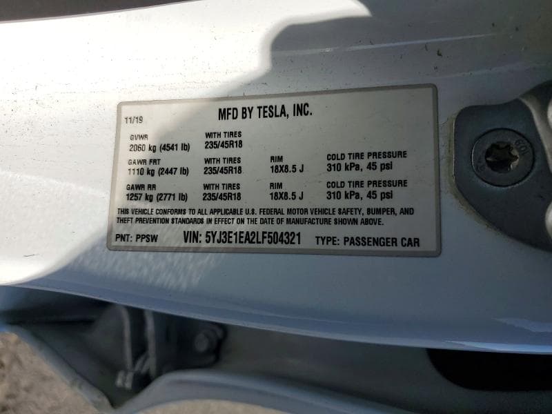 2020 TESLA MDL 3 12