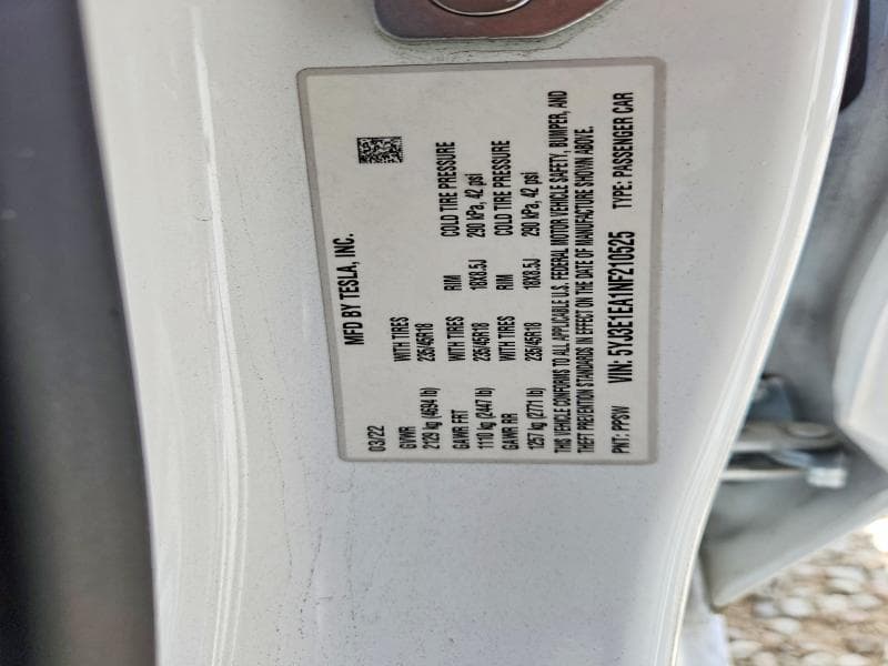 2022 TESLA MODEL 3 12