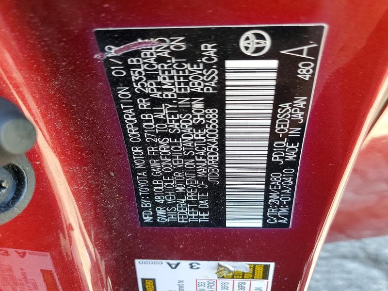 2019 TOYOTA MIRAI BASE 12