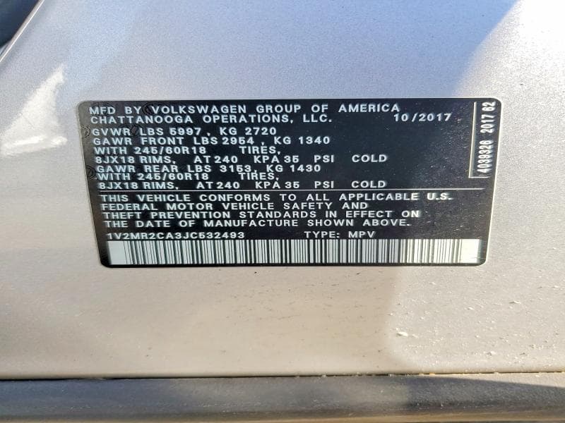2018 VOLKSWAGEN ATLAS SEL 13