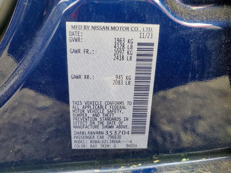 2024 NISSAN ALTIMA S 12