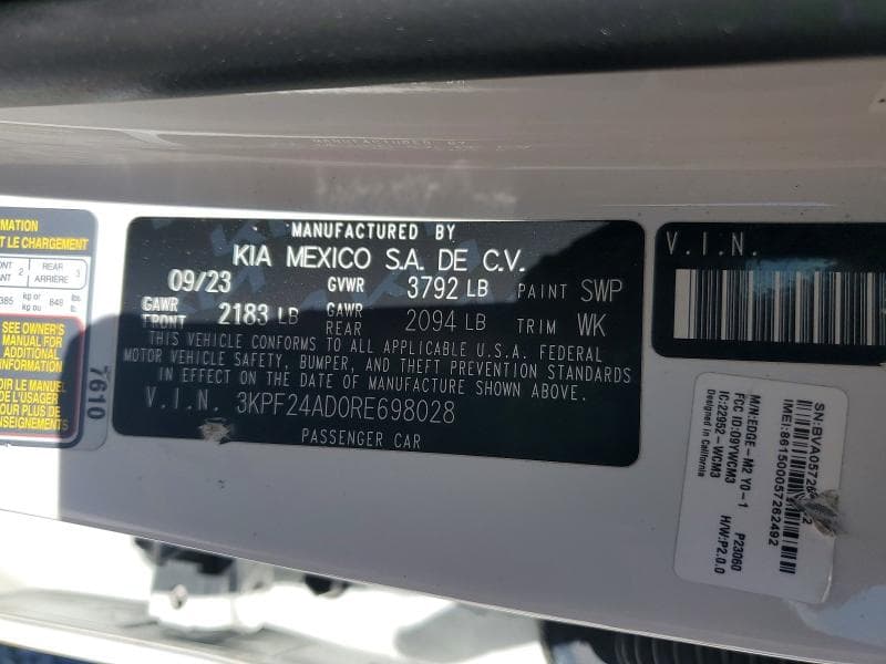 2024 KIA FORTE LXS 12
