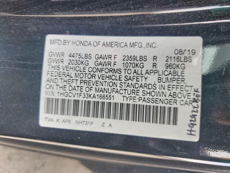 2019 HONDA ACCORD SPORT 13