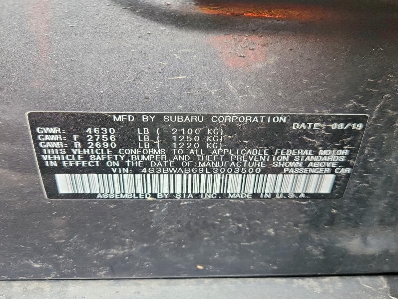 2020 SUBARU LEGACY 12