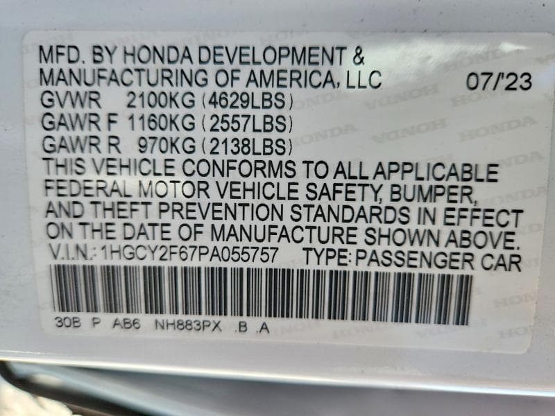 2023 HONDA ACCORD HYBRID EXL 12