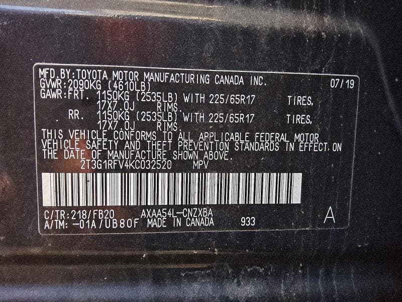 2019 TOYOTA RAV4 LE LE 13