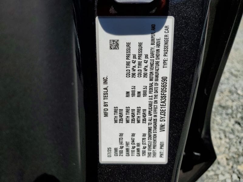 2025 TESLA MODEL 3 13