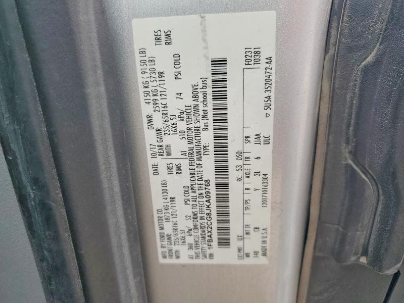 2018 FORD TRANSIT T-350 T-350 12