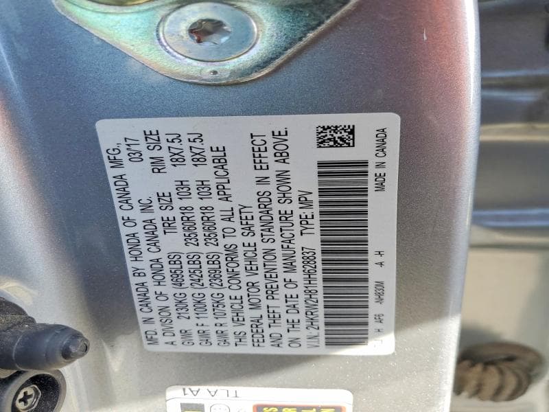 2017 HONDA CR-V EXL 13