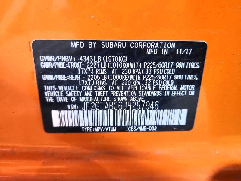 2018 SUBARU CROSSTREK PREMIUM 13