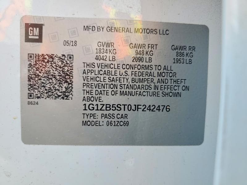 2018 CHEVROLET MALIBU LS 12
