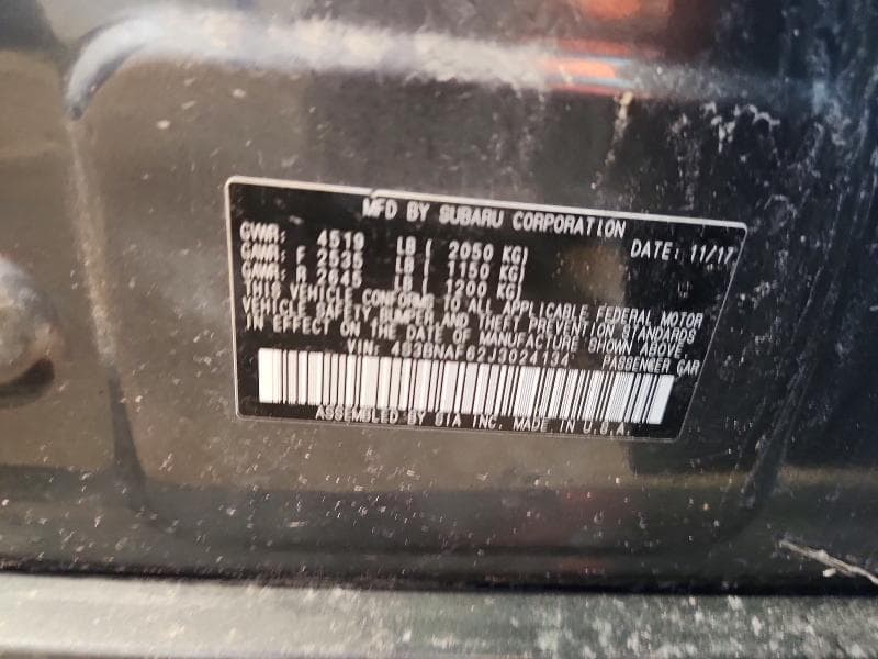 2018 SUBARU LEGACY 2.5I PREMIUM 2.5I PREMIUM 12