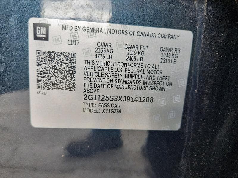 2018 CHEVROLET IMPALA PREMIER 12