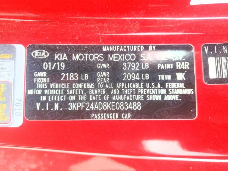 2019 KIA FORTE LXS 12