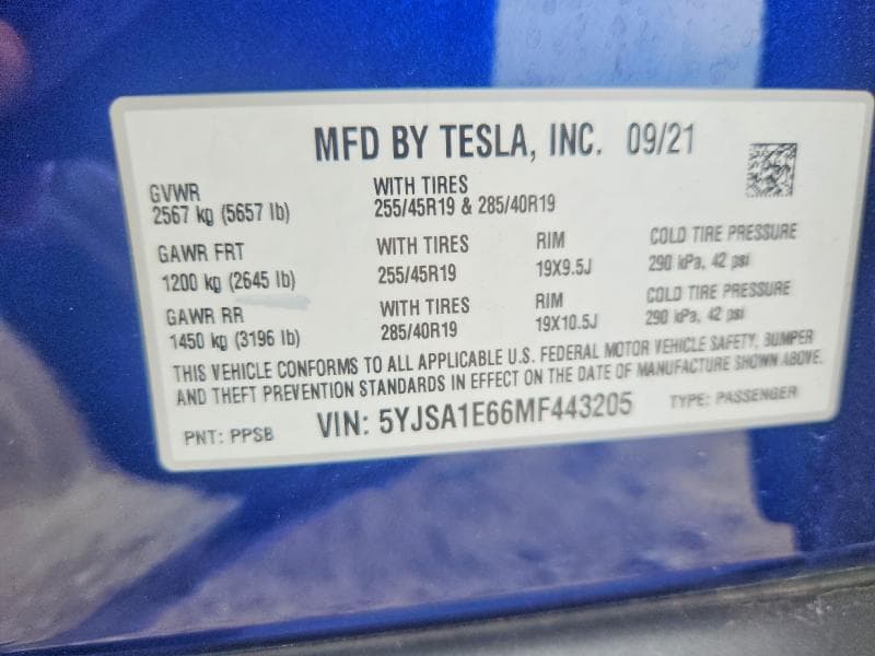 2021 TESLA MODEL S 12