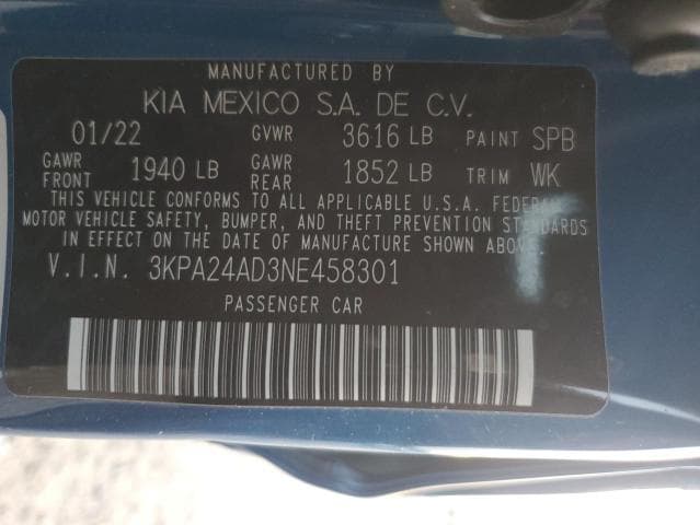 2022 KIA RIO S 12