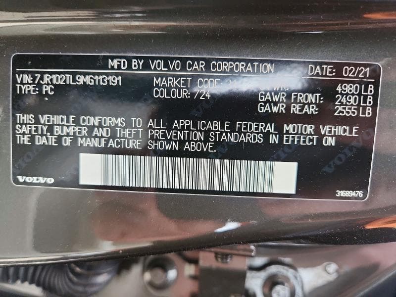 2021 VOLVO S60 T5 INSCRIPTION T5 INSCRIPTION 12
