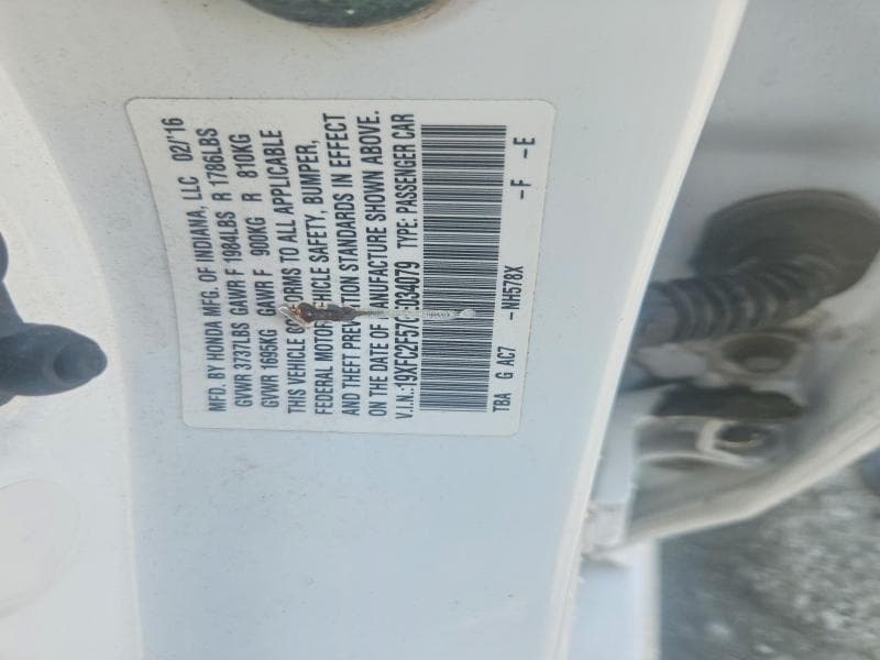 2016 HONDA CIVIC LX LX 12
