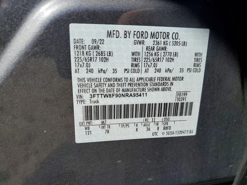 2022 FORD MAVERICK XL XL 12