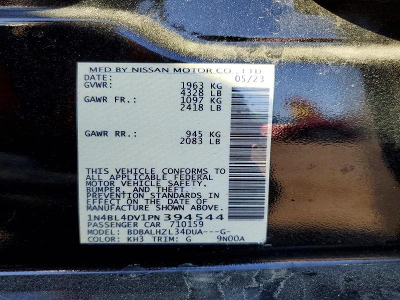 2023 NISSAN ALTIMA SV 13
