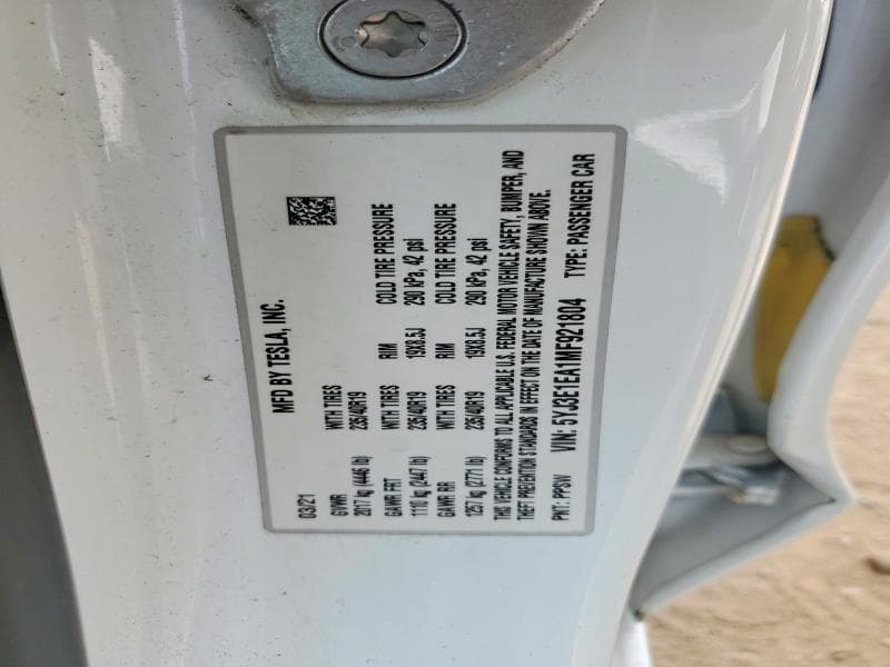 2021 TESLA MODEL 3 13