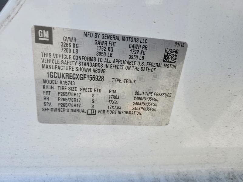 2016 CHEVROLET SILVERADO K1500 LT 12