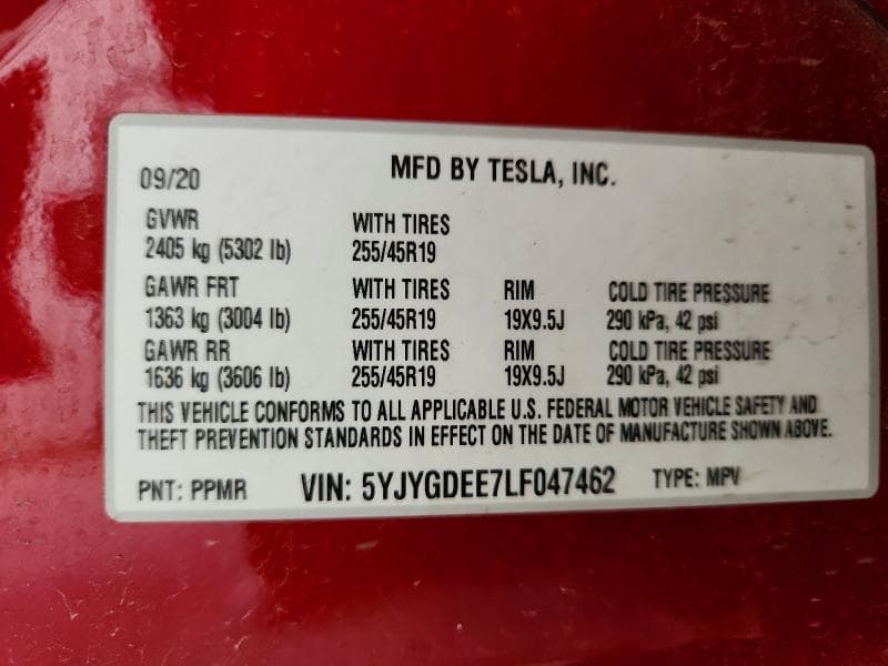 2020 TESLA MODEL Y 12