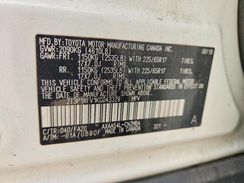 2019 TOYOTA RAV4 XLE XLE 13